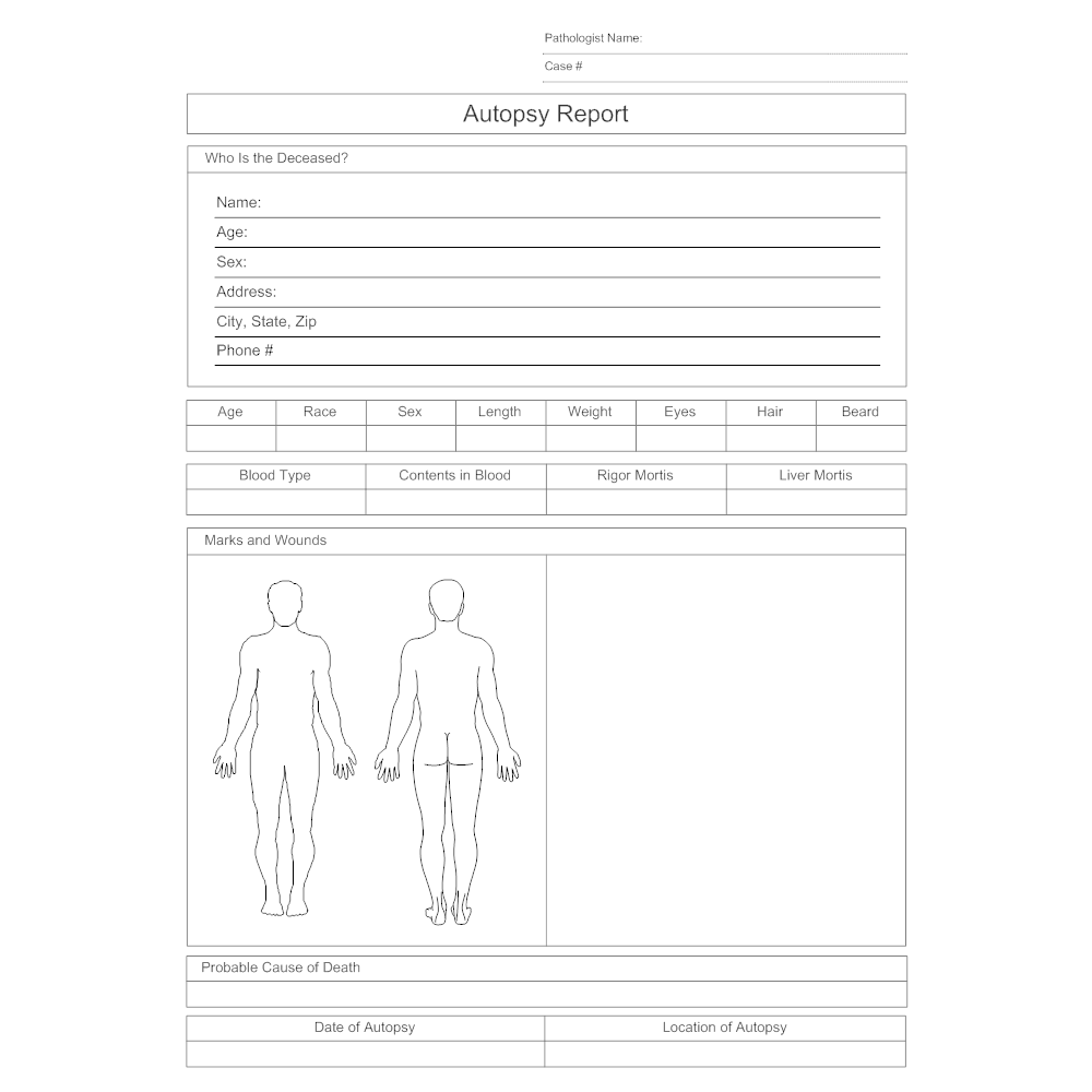 Blank Autopsy Report Template PROFESSIONAL TEMPLATES
