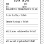 4Th Grade Book Report Template