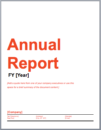 Annual Report Template Word