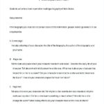 Biography Book Report Template