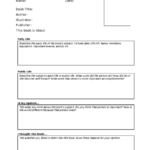 Biography Book Report Template