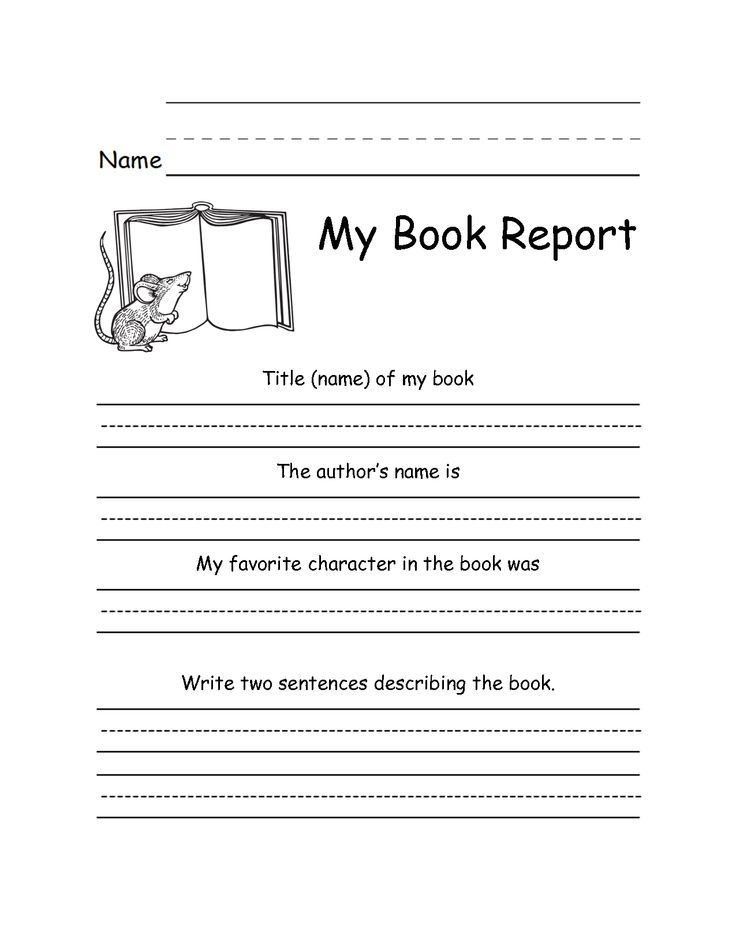 Book Report Template 2Nd Grade