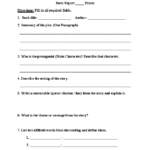 Book Report Template 4Th Grade