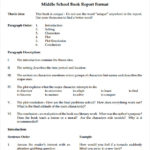 Book Report Template Middle School