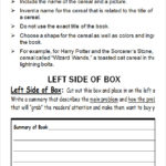 Cereal Box Book Report Template