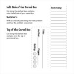 Cereal Box Book Report Template