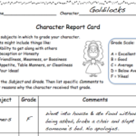 Character Report Card Template