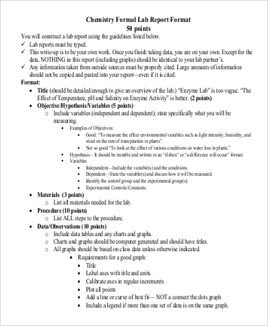 Chemistry Lab Report Template