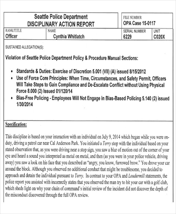 Corrective Action Report Template