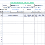 Daily Activity Report Template