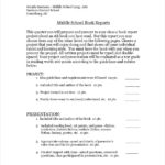 High School Book Report Template