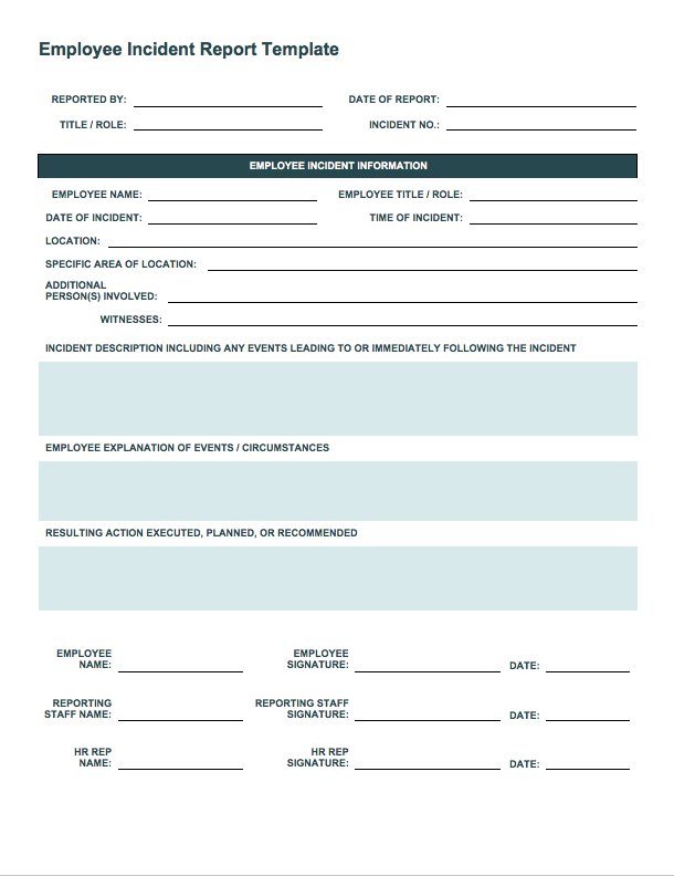 Incident Report Log Template