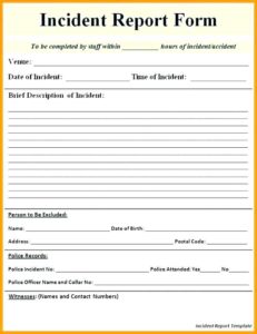 Itil Incident Report Form Template (10) PROFESSIONAL TEMPLATES Itil Incident Report Form Template (10) PROFESSIONAL TEMPLATES