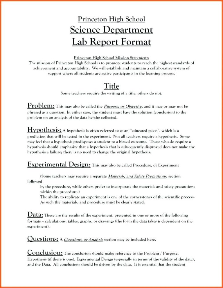 Lab Report Template Middle School (5) PROFESSIONAL TEMPLATES