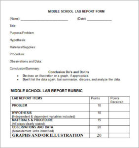 Lab Report Template Middle School (6) - PROFESSIONAL TEMPLATES ...