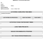 Marketing Weekly Report Template