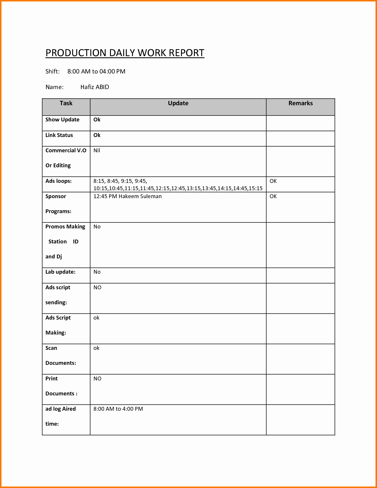 Printable Nursing Handoff Report Template