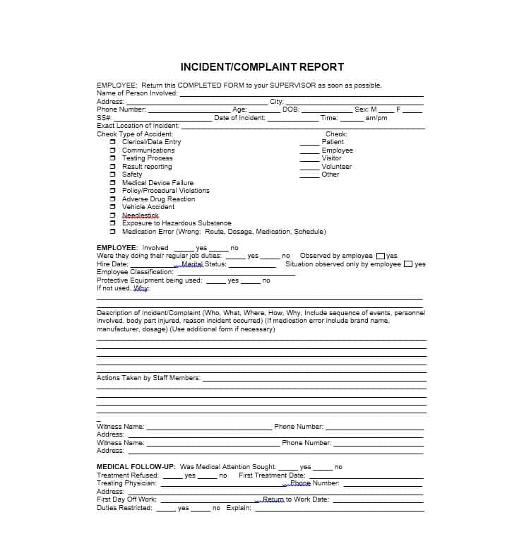 Patient Report Form Template Download