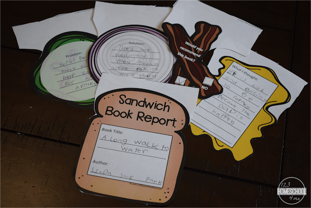 Sandwich Book Report Template