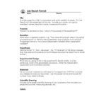 Science Lab Report Template