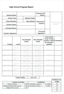 Image 16 for Summer School Progress Report Template