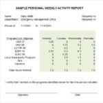 Weekly Activity Report Template