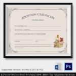 Adoption Certificate Template