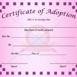 Adoption Certificate Template