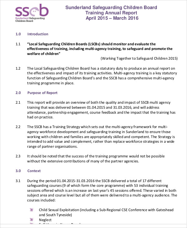 After Training Report Template