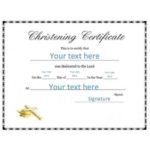 Baby Dedication Certificate Template