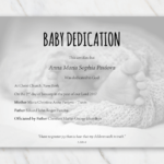 Baby Dedication Certificate Template