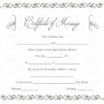 Blank Marriage Certificate Template