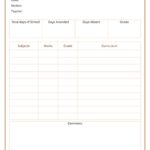 Blank Report Card Template