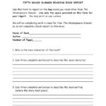 Book Report Template Grade 1