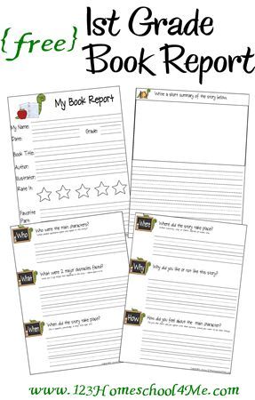 Book Report Template Grade 1