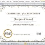 Certificate Of Achievement Template Word