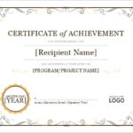 Certificate Of Achievement Template Word