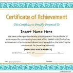 Certificate Of Achievement Template Word