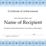 Certificate Of Achievement Template Word