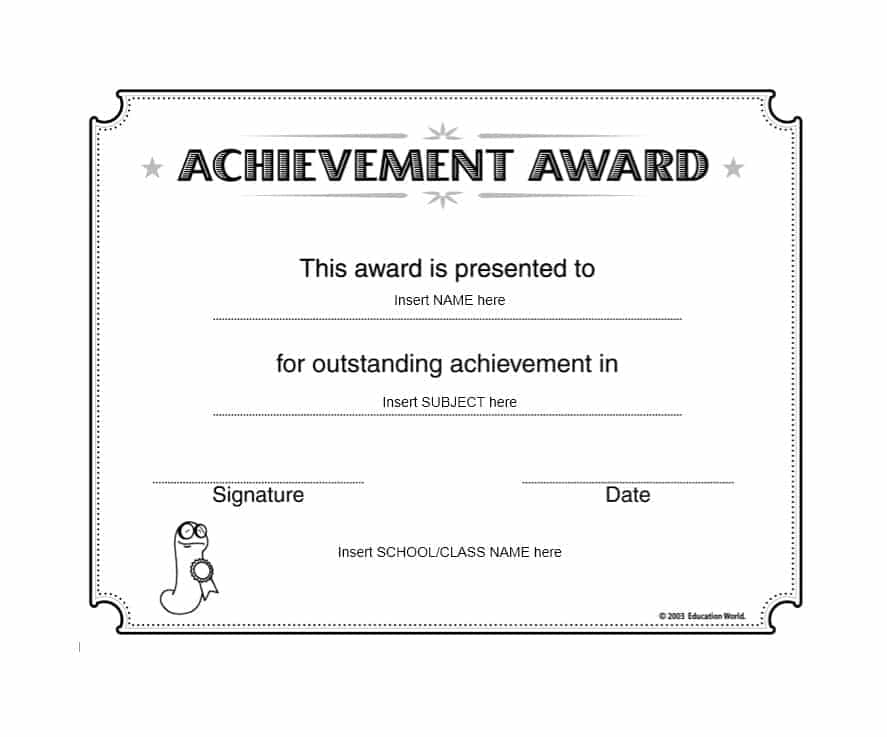 Certificate Of Achievement Template Word