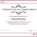 Certificate Of Achievement Template Word