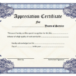 Certificate Of Appreciation Template Free Printable