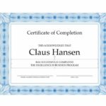 Certificate Of Completion Template Word