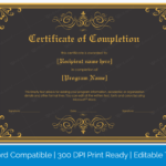 Certificate Of Completion Template Word