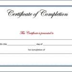 Certificate Of Completion Template Word