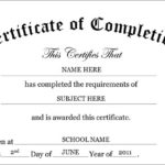 Certificate Of Completion Template Word