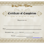 Certificate Of Completion Template Word