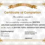Certificate Of Completion Template Word