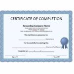 Certificate Of Completion Template Word