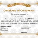 Certificate Of Completion Word Template